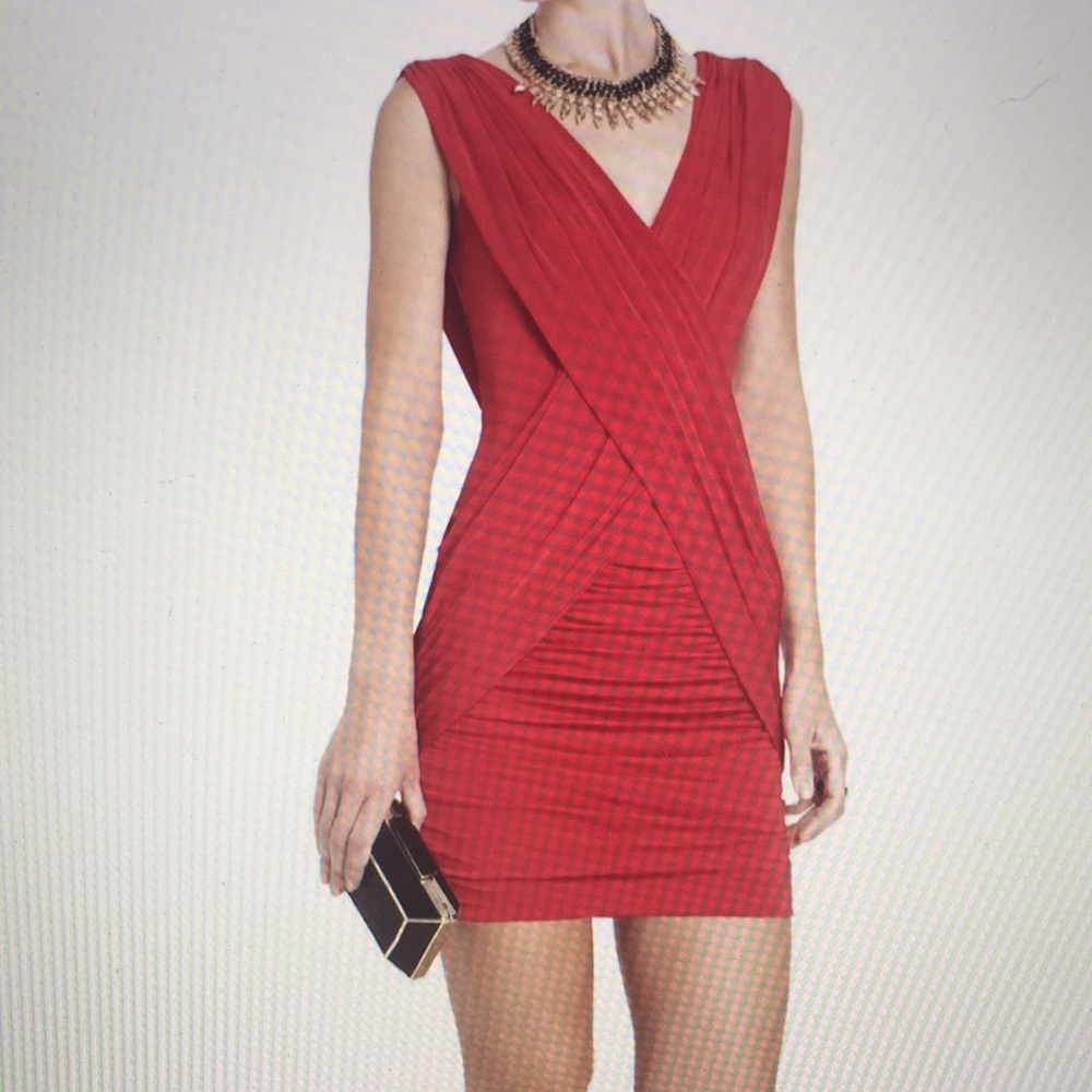 BCBGMAXAZRIA ALONDRA GATHERED COCKTAILS DRESS-NEW